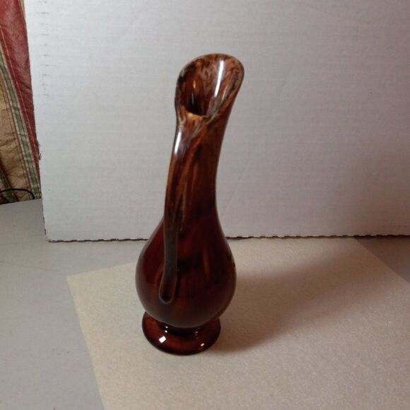 Vintage Brown Drip Glaze Pitcher Slender Flowing Handle Cottagecore Countrycore - Picture 2 of 7